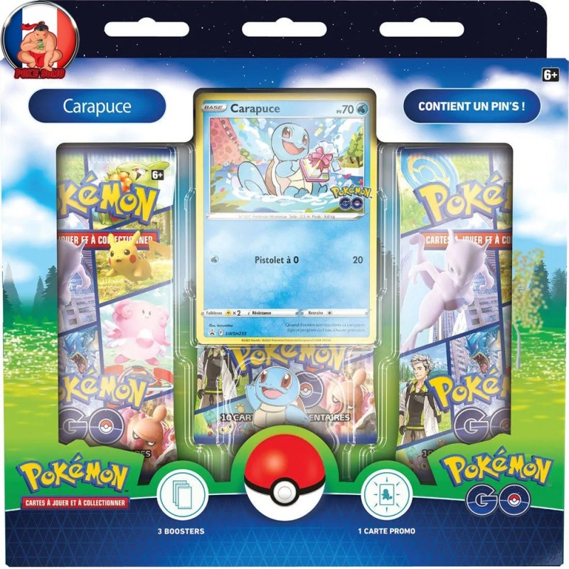 Collection avec pin’s Pokémon GO Carapuce