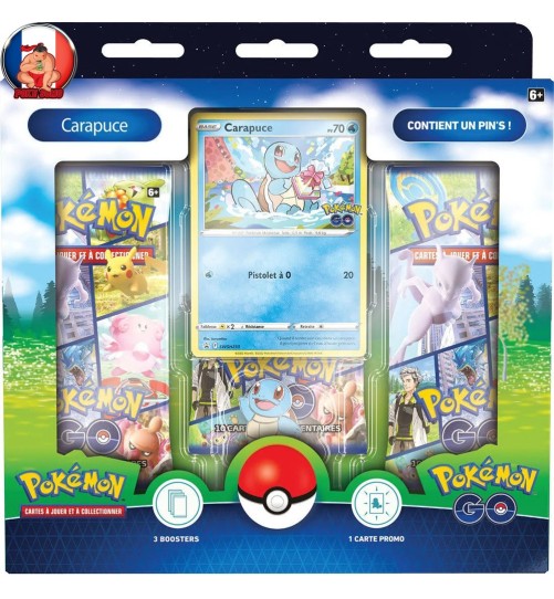 Collection avec pin’s Pokémon GO Carapuce