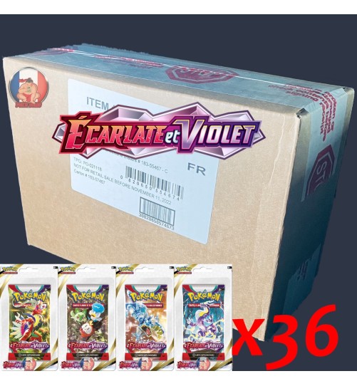 36 boosters Blister Ecarlate et Violet - Carton scellé EV1