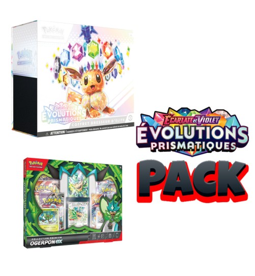 Pack ETB 8.5 : 1 ETB Évolutions Prismatiques + 1 Coffret Ogerpon