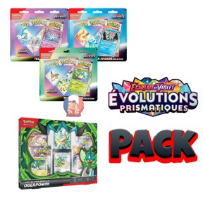 Pack Tripack 8.5 : 1 Tripack Évolutions Prismatiques + 1 Coffret Ogerpon