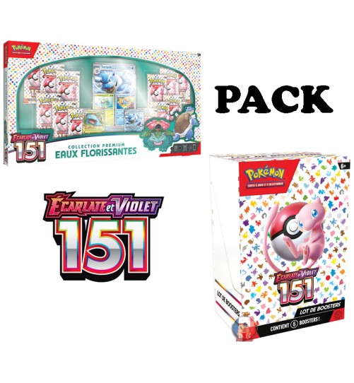 Pack Pokémon 151 Premium – Bundle + Coffret Eaux Florissantes