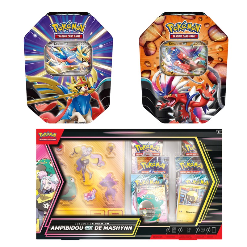 Pack 3 produits : Ampibidou-ex + 2 Pokébox Légendes Tranchantes