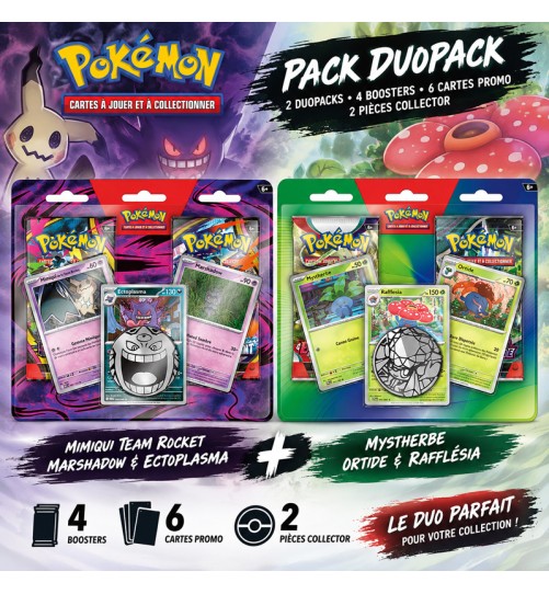 Pack 2 Duopacks Pokémon Team Rocket & Rafflésia – 4 Boosters