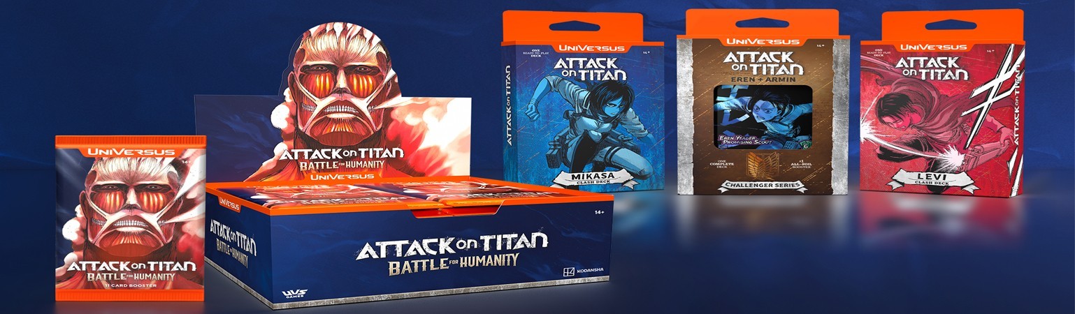 Universus CCG l'Attaque des Titans – Cartes et Produits Officiels